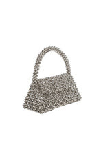 Load image into Gallery viewer, Morgan Silver Beaded Top Handle Bag
