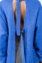 Load image into Gallery viewer, Open Back with Adjusters Fuzzy Knitted Sweater
