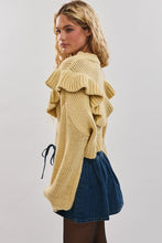 Load image into Gallery viewer, Pale Yellow Ruffle Sweater

