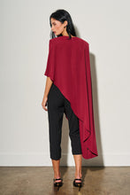 Load image into Gallery viewer, Burgundy Asymmetrical Cape Top
