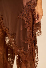 Load image into Gallery viewer, Chocolate Brown Satin Lace Pant Set
