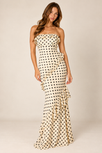 Load image into Gallery viewer, Ivory Dotted Cascade Maxi Dress
