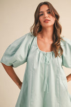 Load image into Gallery viewer, Mint Puff Sleeve Romper
