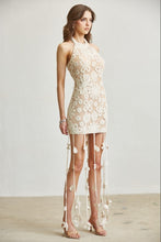 Load image into Gallery viewer, Floral Crochet Fringe Mini Dress
