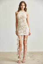 Load image into Gallery viewer, Floral Crochet Fringe Mini Dress
