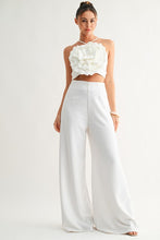 Load image into Gallery viewer, High Waist White Palazzo Pant
