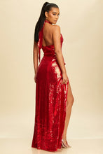 Load image into Gallery viewer, Reyna Sequin Red Gown
