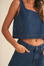 Load image into Gallery viewer, Indigo Denim Top + Bermuda Shorts Set
