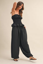 Load image into Gallery viewer, Black Smocking Tube Top and Pant Set
