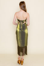 Load image into Gallery viewer, Olive Shimmer Fringe Dress
