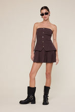 Load image into Gallery viewer, Pinstripe Tailored Truffle Mini Dress

