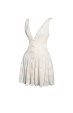 Load image into Gallery viewer, Zahara Off White Jacquard Drop Waist Mini Dress
