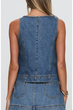 Load image into Gallery viewer, Denim Front Tie Top &amp; Skort Set
