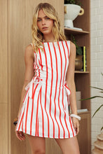 Load image into Gallery viewer, Red Striped Mini Dress
