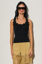 Load image into Gallery viewer, Lace Trim Knit Tank Top- White
