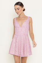 Load image into Gallery viewer, Romantic Lilac Lace Mini Dress
