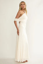 Load image into Gallery viewer, Ivory Silhouette Asymmetric Maxi Dress
