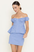 Load image into Gallery viewer, Preppy Striped Top + Skirt Set
