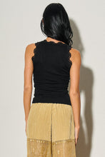 Load image into Gallery viewer, Lace Trim Knit Tank Top- White
