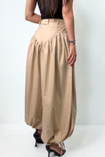 Load image into Gallery viewer, Balloon Adjustable Ankle Tie Pants- Beige
