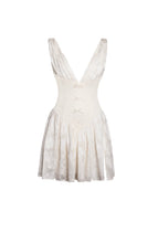 Load image into Gallery viewer, Zahara Off White Jacquard Drop Waist Mini Dress
