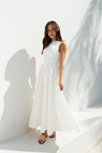 Load image into Gallery viewer, Boat Neckline White Maxi Dress
