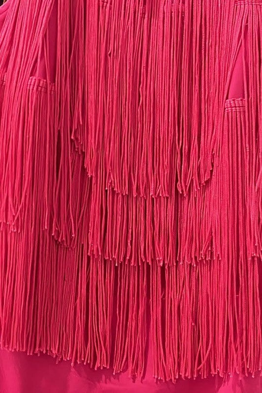 Halter Fringe Back Tie Bodysuit