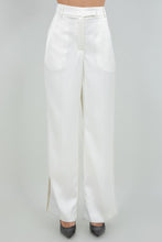 Load image into Gallery viewer, Ivory Satin Straight Leg Trousers
