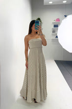 Load image into Gallery viewer, Cream|Brown Striped Knit Maxi Dress
