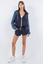 Load image into Gallery viewer, Zip Up Color Block Windbreaker Matching Shorts
