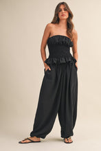 Load image into Gallery viewer, Black Smocking Tube Top and Pant Set
