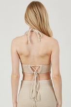 Load image into Gallery viewer, Crochet Corset Halter Top- Taupe
