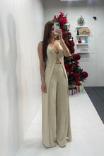 Load image into Gallery viewer, Shimmer Beige Knit Pant Set
