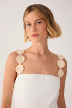 Load image into Gallery viewer, Off-White Embroidered Shell Strap Mini Dress
