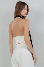 Load image into Gallery viewer, Lace Contrast Satin Tank With Tie Black
