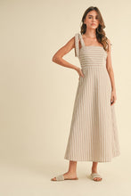 Load image into Gallery viewer, Linen Striped Midi Dress
