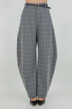 Load image into Gallery viewer, Structured Plaid Lurex Barrel Trousers
