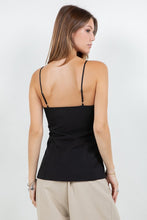 Load image into Gallery viewer, Contrast Button Down Vest Black Top
