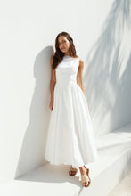 Load image into Gallery viewer, Boat Neckline White Maxi Dress
