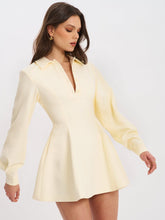 Load image into Gallery viewer, Obelia Off White Long Sleeve Polo Mini Dress
