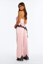 Load image into Gallery viewer, Pink Pearl Satin Lace Pant Set

