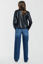 Load image into Gallery viewer, Mid Waist Loose Straight Jeans - Dark
