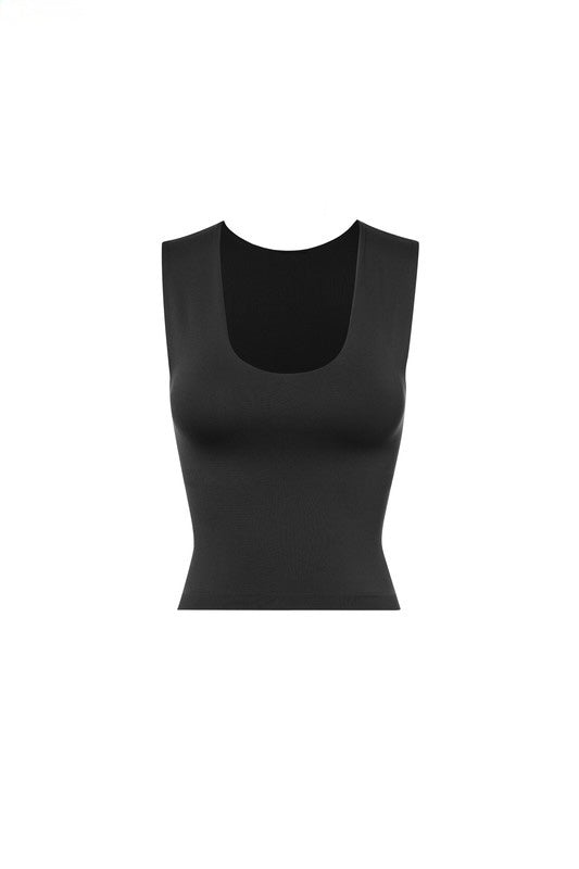 Wide Shoulder Tank Black