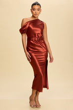 Load image into Gallery viewer, Nichola Belted Midi Dress- Rust
