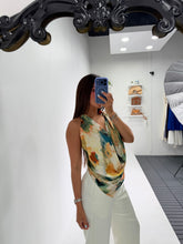 Load image into Gallery viewer, Terracota Satin Tie-Dye Halter Top
