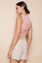 Load image into Gallery viewer, Ruched Mesh Top- Rosey Pink
