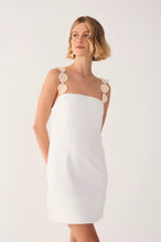 Load image into Gallery viewer, Off-White Embroidered Shell Strap Mini Dress
