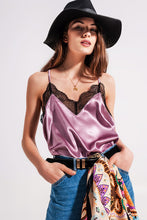 Load image into Gallery viewer, Satin Lace Cami in Lilac
