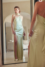 Load image into Gallery viewer, Lune Scarf Satin Dress- Sage
