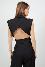 Load image into Gallery viewer, Cropped Blazer Vest With Tie Belt
